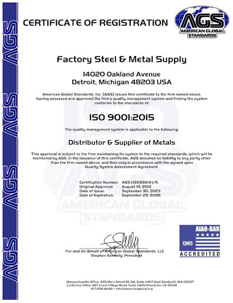 iso certified metal fabrication company|iso certification in metal manufacturing.